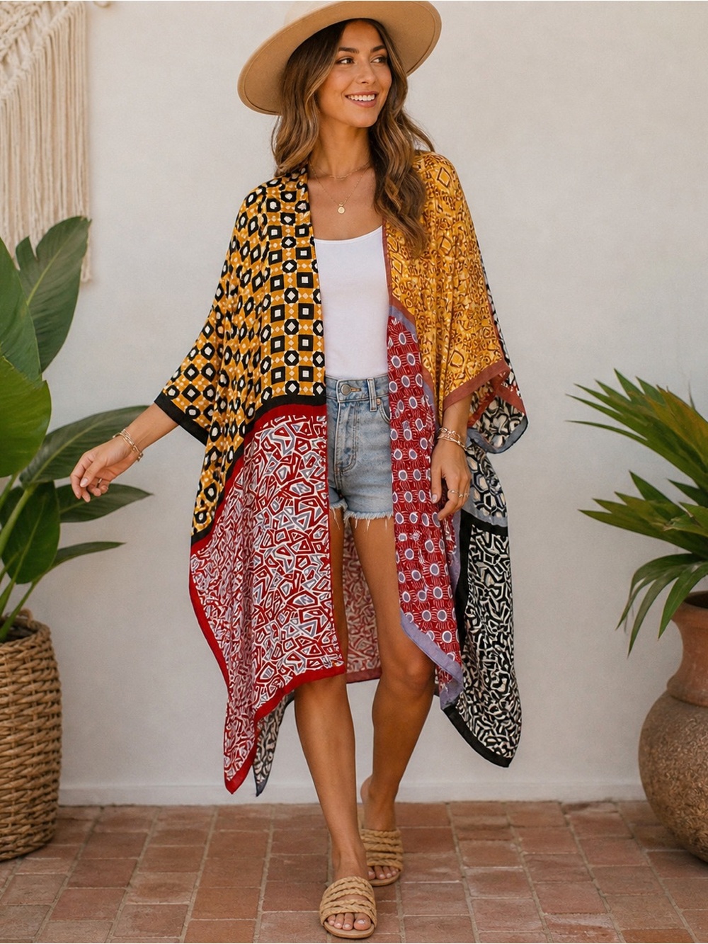 LA Soul Patchwork Boho Kimono | One Size | NWT